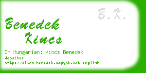 benedek kincs business card